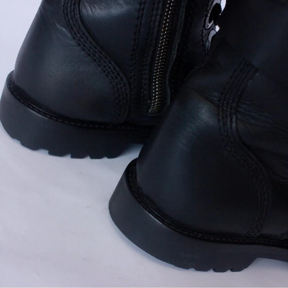 568$MRP Zadig & Voltaire Joe Boots Black Leather Lace Up Zip Logo Boots , Sz 38 - Picture 11 of 16